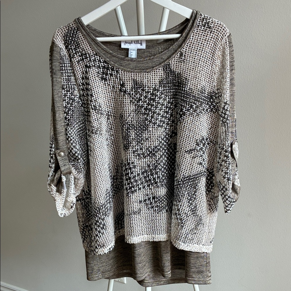 Joseph Ribkoff Black and White Patterned Top